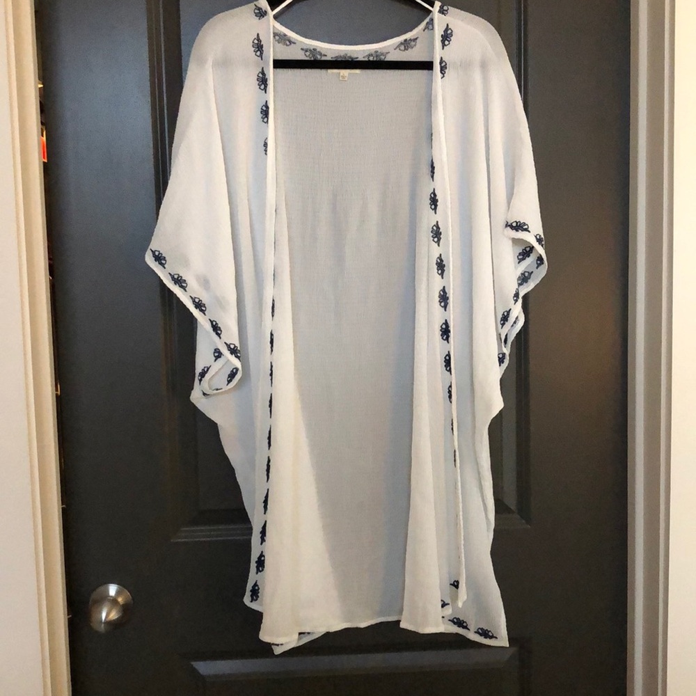 Long Navy Detail Kimono